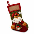 Chaussette de Noël 45 cm en textile rouge vert à suspendre décorative